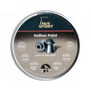 Пули H&N Hollow Point 4,5 мм, 0,46 грамм, 500 штук